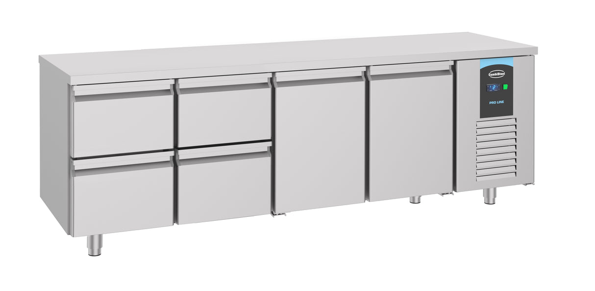 Koelwerkbank | ENERGY LINE | Energiezuinig | 632L | 2 deuren 4 laden | -2°C/+8°C | Geforceerd | 2330x700x850(h)mm