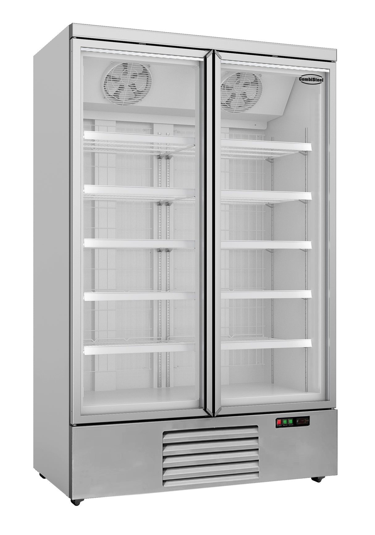 Glasdeur Vrieskast | Wit | 1000L | 2 deuren | -18°C/-22°C | Geforceerd | 1253x710x1997(h)mm