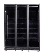 Glasdeur Koelkast | 1200L | Zwart | +2°C/+10°C | Geforceerd | Draaideuren | Anti-Condens Verwarming | 1600x600x2100(h)mm