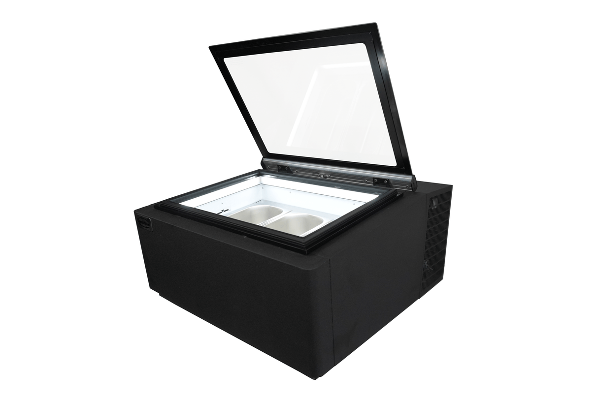 Schepijsvitrine | Zwart | 3x 5L | -16°C/-18°C | Statisch | 670x750x375(h)mm