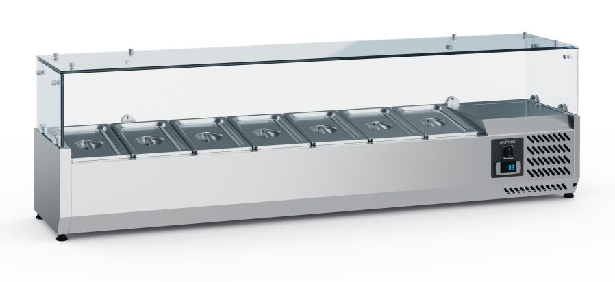 Gekoelde Opzetvitrine | 7 x 1/4 GN | 1600x335x435(h)mm