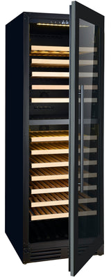 Wijnkoelkast 379L Glasdeur | 154 flessen | Zwart | Dual Zone | +5°C/+20°C | Geforceerd | 595x710x1720(h)mm