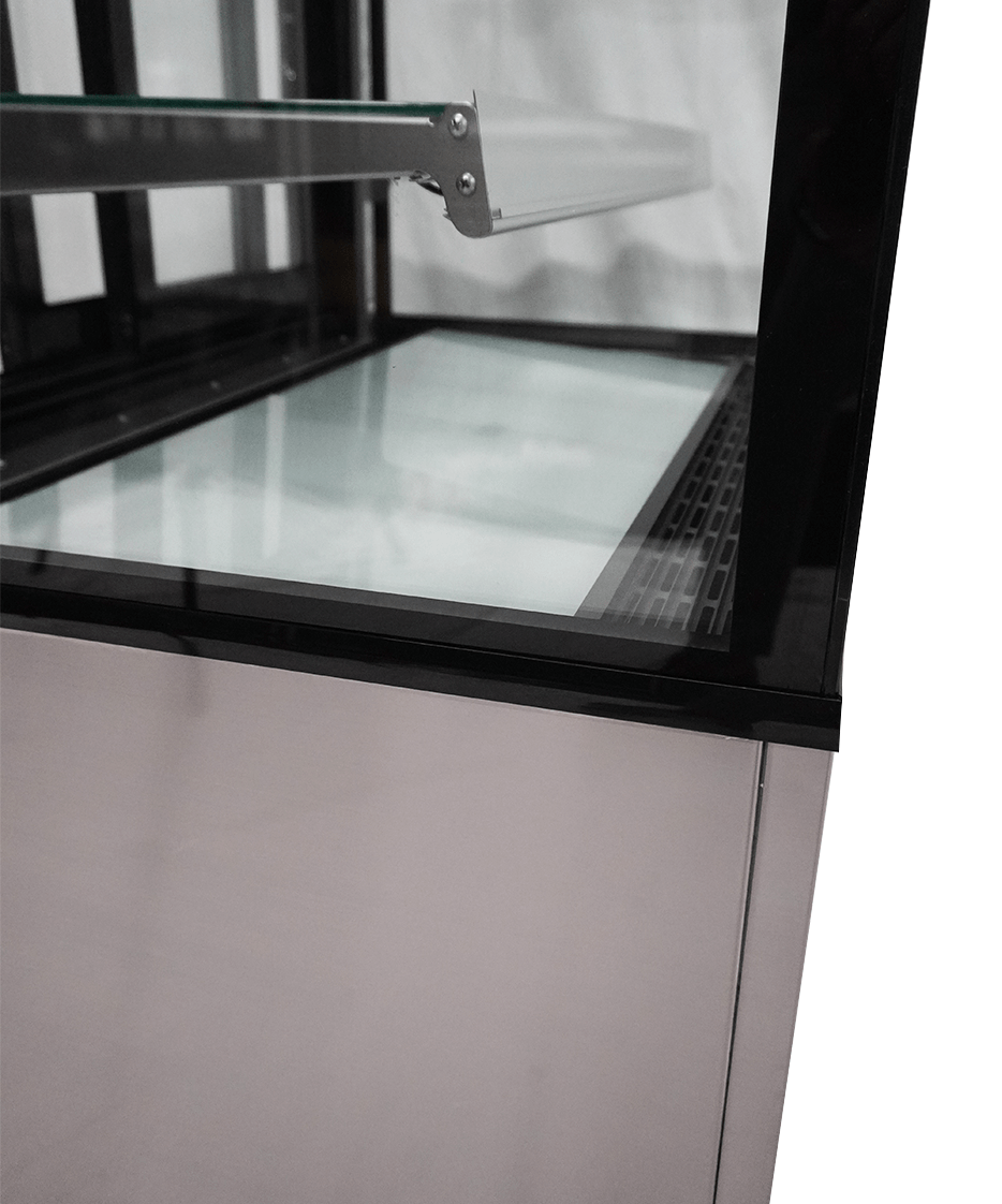 Koelvitrine | 270L | Zwart/RVS | +2°C/+8°C | 3 Schappen | 915x675x1210(h)mm