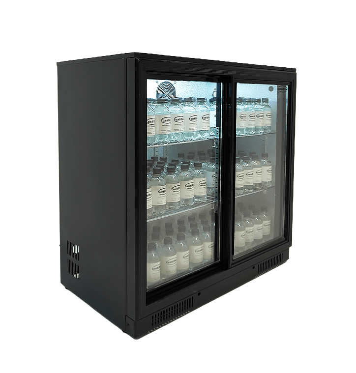Barkoeler | 2 Schuifdeuren | Zwart | 198L | 0°C/+10°C | Geforceerd | 900x500x900(h)mm