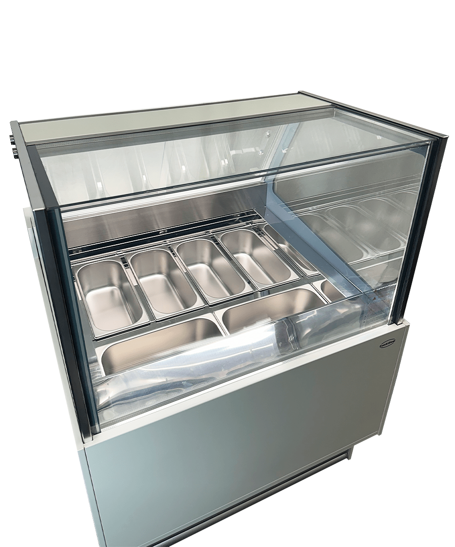 Schepijsvitrine KOMODO | 189L | 6x 5L | -16°C/-18°C | Geforceerd | 910x880x1300(h)mm