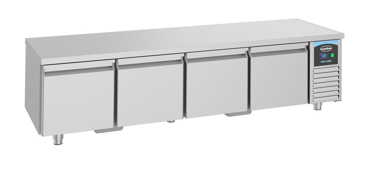 Koelwerkbank PRO LINE | Laag Model | 360L | 4 Deuren | -2°C/+8°C | Geforceerd | 2130x700x600(h)mm