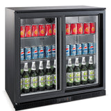 Barkoeler | 2 Schuifdeuren | Zwart | 198L | 0°C/+10°C | Statisch + Ventilator | 900x520x850(h)mm