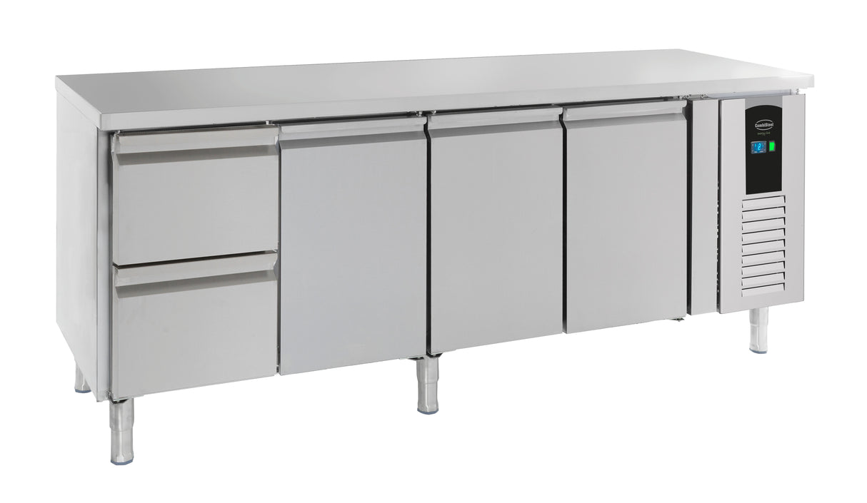 Koelwerkbank | ENERGY LINE | 393L | 3 deuren 2 laden | +2°C/+8°C | Geforceerd | 2230x700x860(h)mm