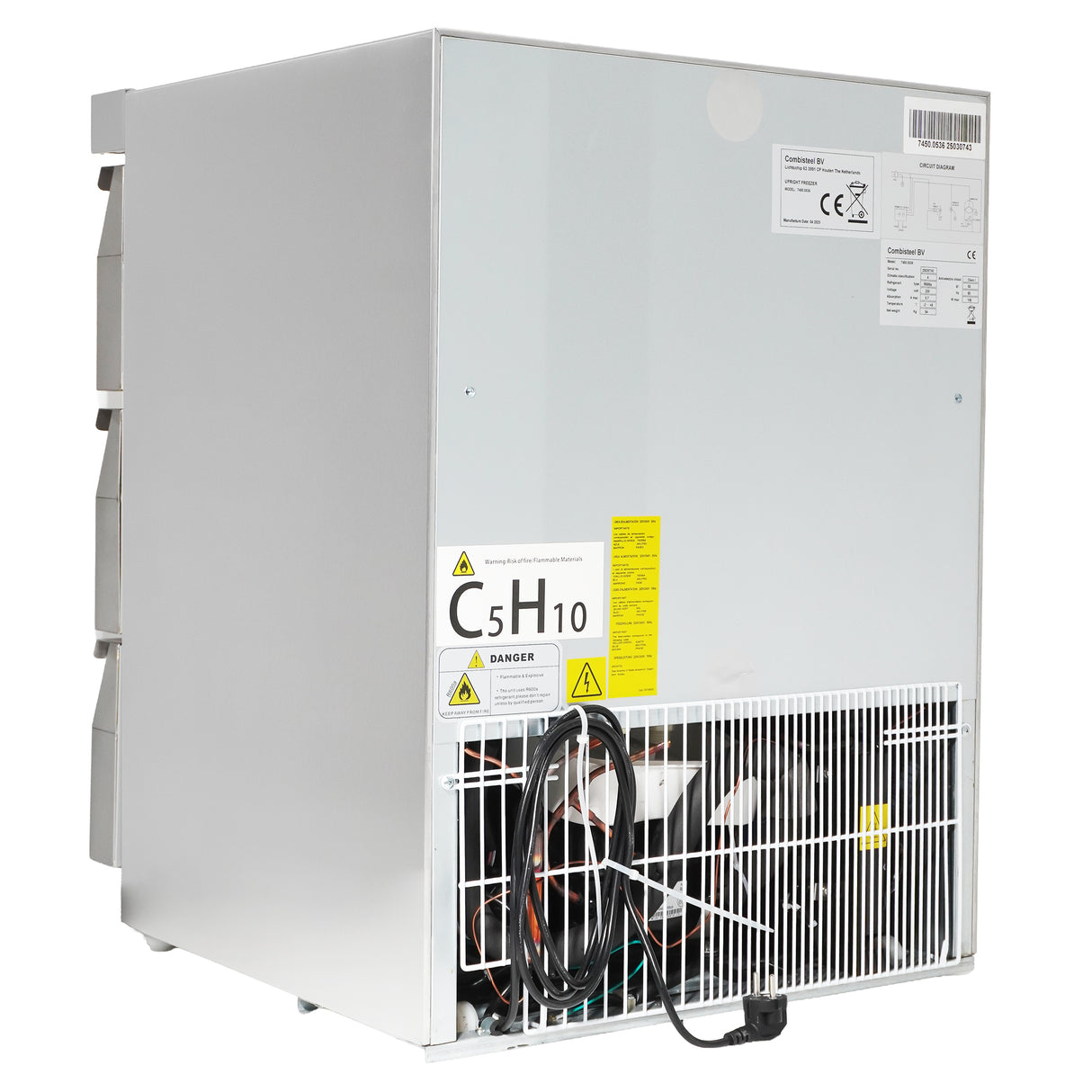 Koelkast | Energiezuinig | 101L | RVS | +2°C/+8°C | Geforceerd | 3 Laden | 600x605x810(h)mm