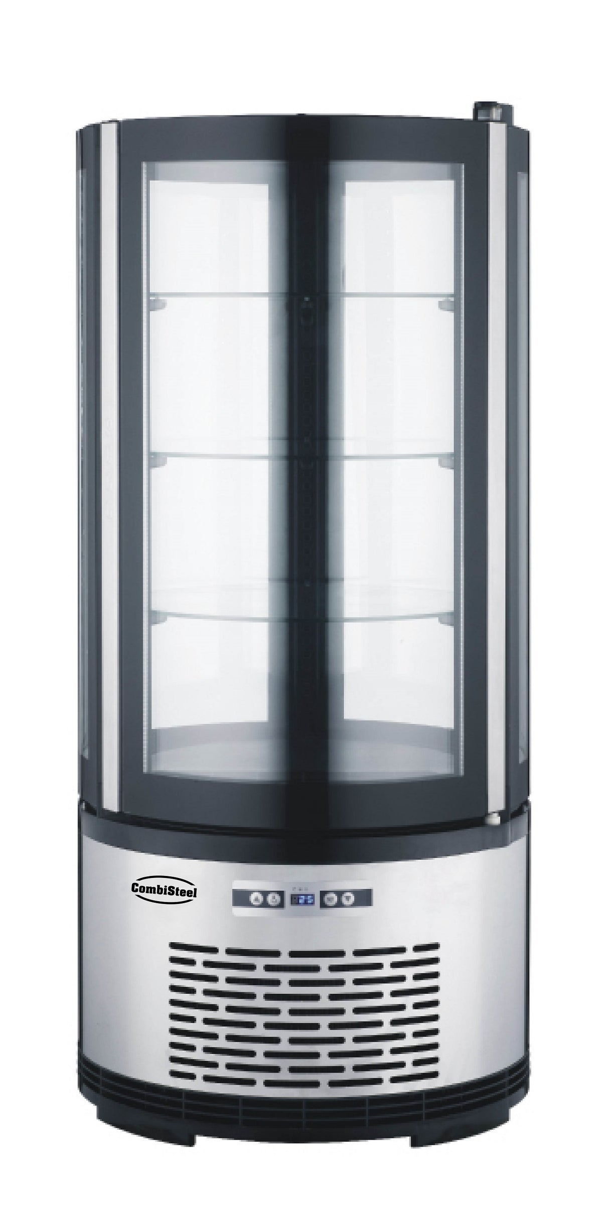 Gebaksvitrine | 100L | Zwart/RVS | +2°C/+8°C | 4 Schappen | Ø480x1030(h)mm