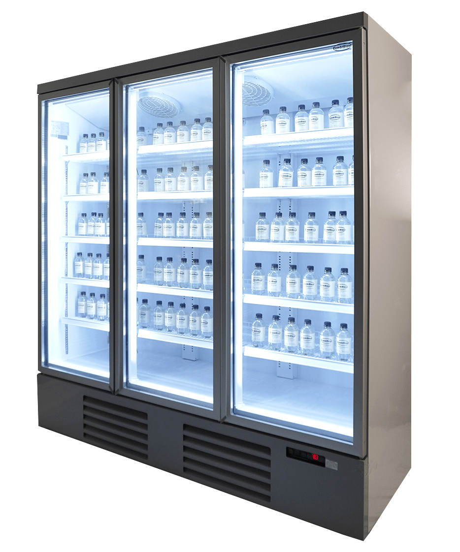 Glasdeur Koelkast Wit | 1530L | 3 Glasdeuren | 0°C/+10°C | Geforceerd | 1880x710x1997(h)mm