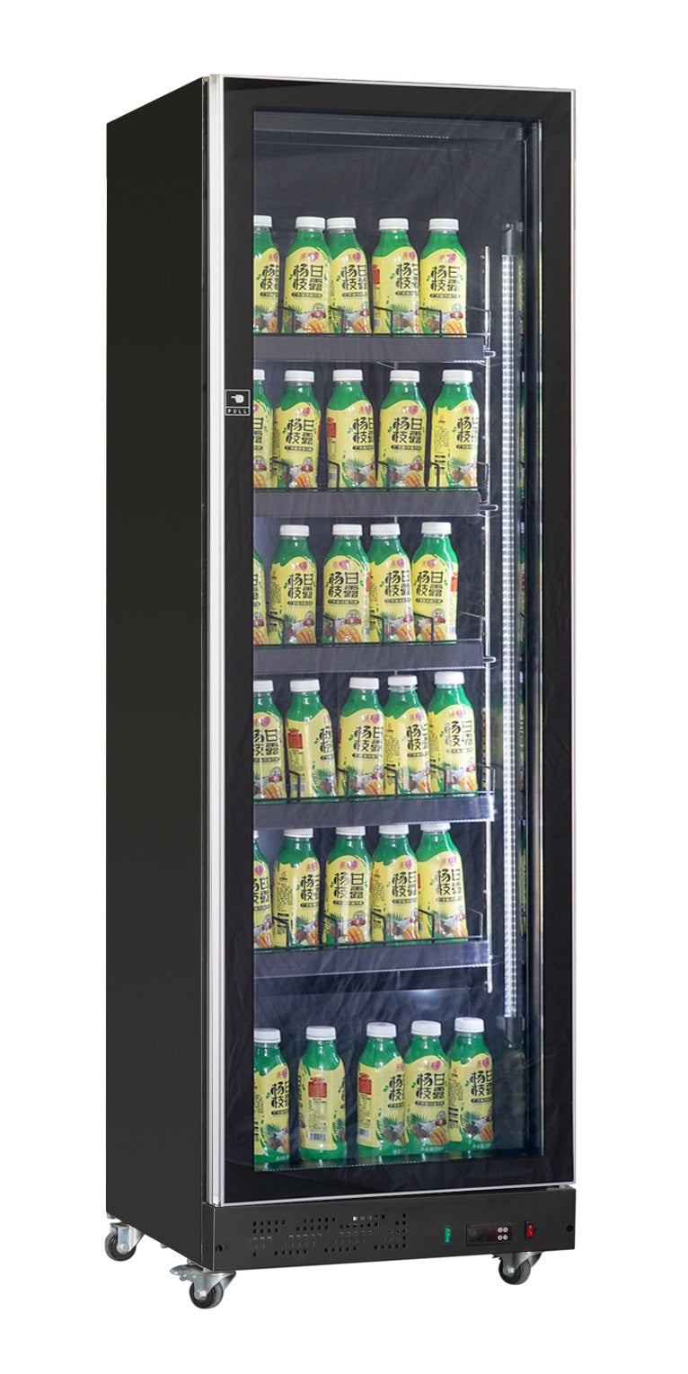 Drankenkoeling Zwart | 387L | Glasdeur | 0°C/+10°C | Geforceerd | 620x600x1980(h)mm