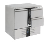 Koelwerkbank | 257L | 1 Deur met 2 Laden | +2°C/+8°C | Statisch met ventilator | 900x700x875(h)mm