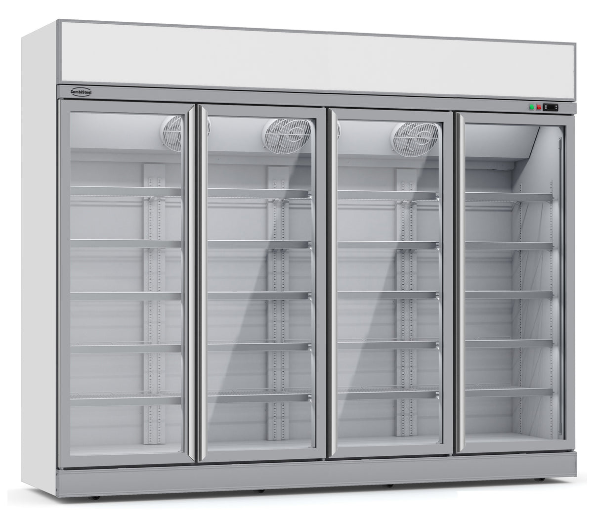 Glasdeur Vrieskast | Wit | 2060L | 4 deuren | -18°C/-22°C | Geforceerd | 2508x710x2092(h)mm