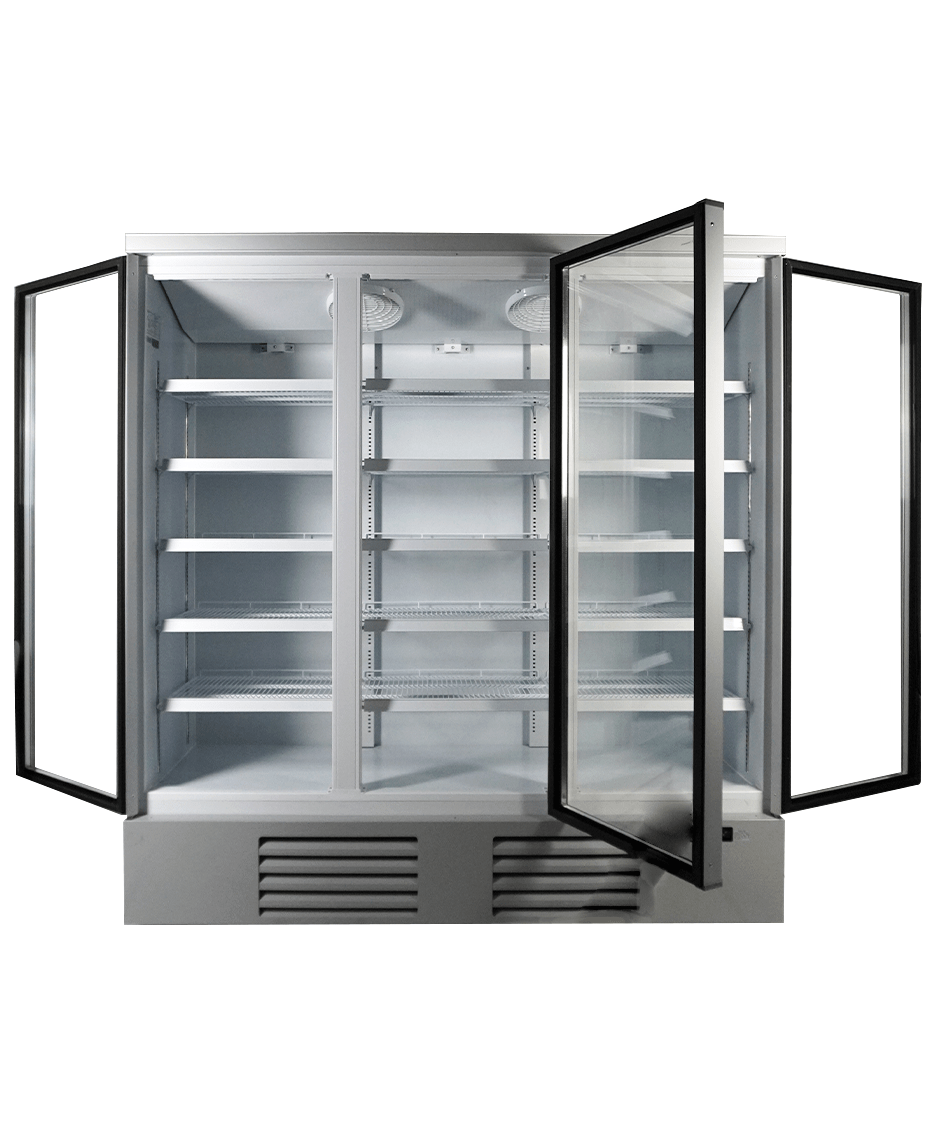 Glasdeur Koelkast Wit | 1530L | 3 Glasdeuren | 0°C/+10°C | Geforceerd | 1880x710x1997(h)mm