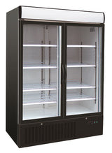 Glasdeur Vrieskast Zwart | 1079L | 2 Deuren | -18°C/-24°C | Geforceerd | 1370x700x1990(h)mm