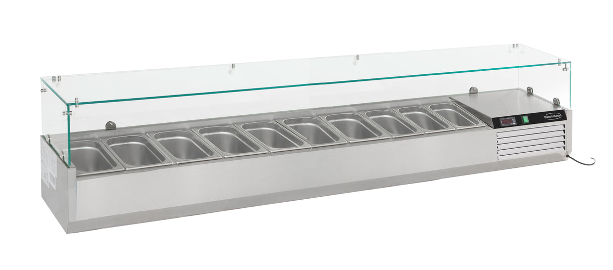 Opzetkoelvitrine | 8x1/4 GN | 2000x335x435(h)mm