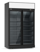 Glasdeur Koelkast Zwart | 1000L | 2 Glasdeuren | 0°C/+10°C | Geforceerd | 1253x710x2092(h)mm
