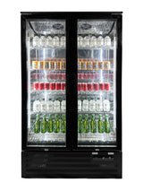Barkoeler Hoog | Zwart | 458L | 2 Glasdeuren | +2°C/+10°C | Geforceerd | 900x515x1820(h)mm