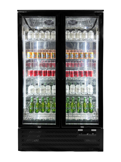 Barkoeler Hoog | Zwart | 458L | 2 Glasdeuren | +2°C/+10°C | Geforceerd | 900x515x1820(h)mm