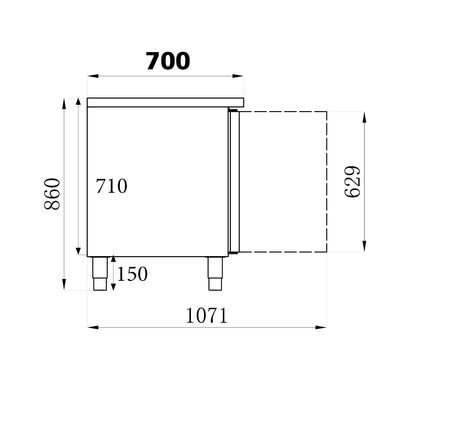 Koelwerkbank | 282L | 2 Deuren | +2°C/+8°C | Geforceerd | 1360x700x850(h)mm