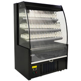 Wandkoeling zwart met nachtafdekking | 290L | 3 schappen | +2°C/+8°C | Geforceerd | 1000x660x1500(h)mm