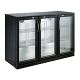Barkoeler | 3 Glasdeuren | Zwart | 298L | +2°C/+10°C | Geforceerd | 1335x500x900(h)mm
