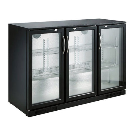 Barkoeler | 3 Glasdeuren | Zwart | 298L | +2°C/+10°C | Geforceerd | 1335x500x900(h)mm