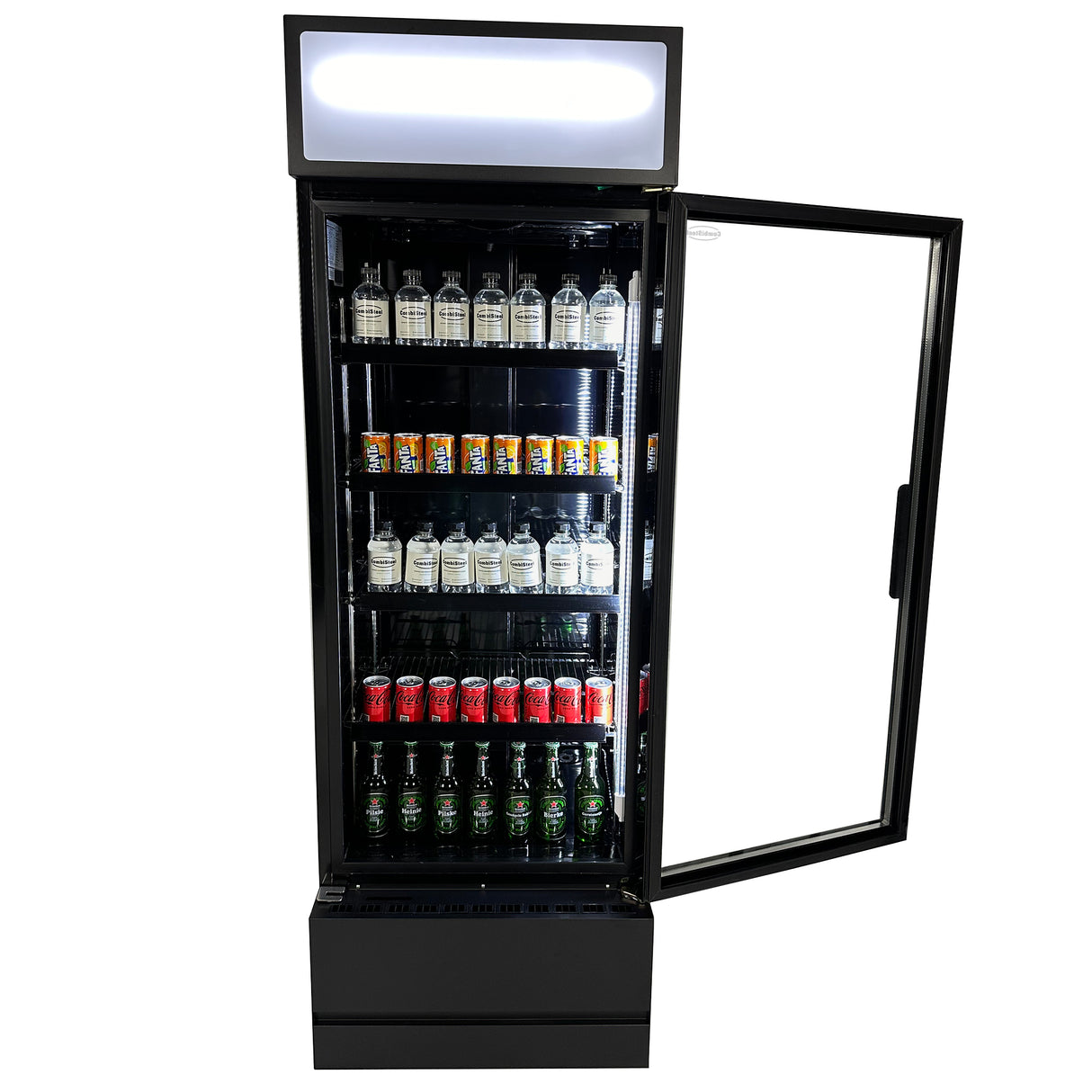 Drankenkoeling Zwart | 360L | Glasdeur | +1°C/+10°C | Geforceerd | 610x610x1973(h)mm
