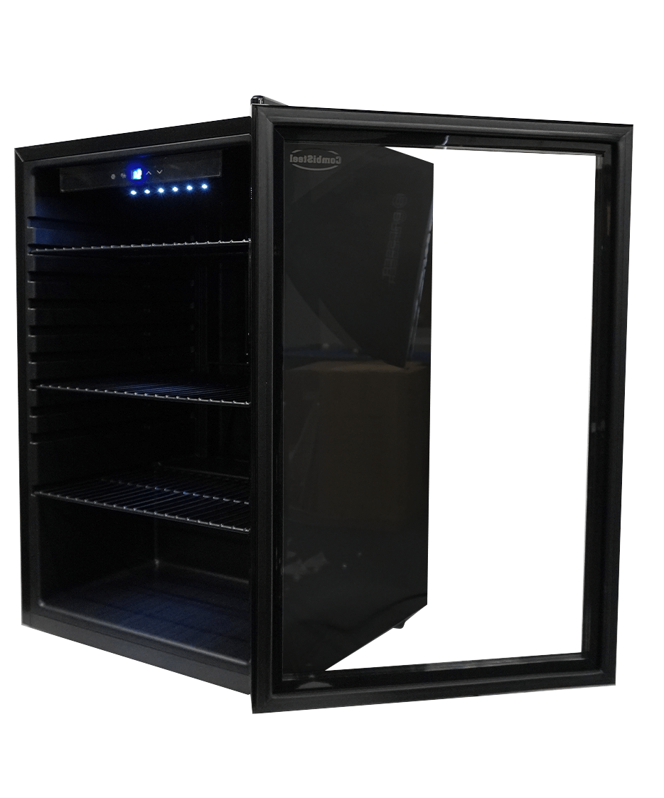 Drankenkoeling | Zwart | 150L | 1 Glasdeur | +3°C/+10°C | Statisch | 540x539x847(h)mm