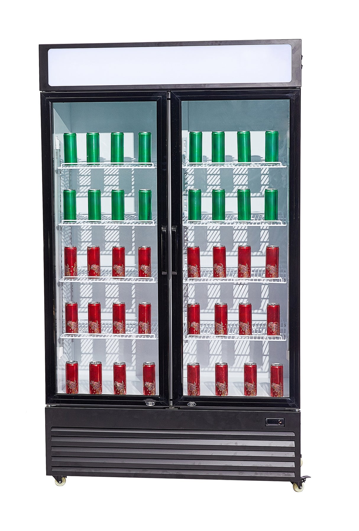 Glasdeur Koelkast Zwart/Wit | 750L | 2 Deuren | +2°C/+10°C | Geforceerd | 1120x610x1965(h)mm