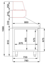 Pizzawerkbank | PRO LINE | 615L | 3 Deuren | -2°C/+8°C | Geforceerd | 2100x800x1080(h)mm