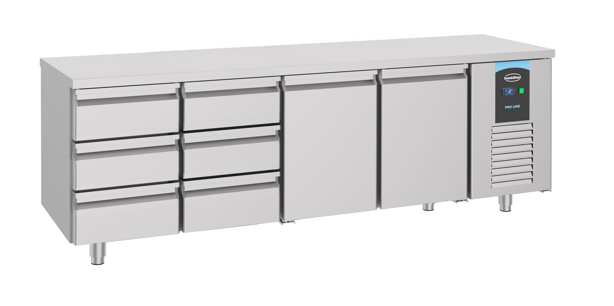 Koelwerkbank | Energy Line | 632L | 2 deuren 6 laden | -2°C/+8°C | Geforceerd | 2330x700x850(h)mm