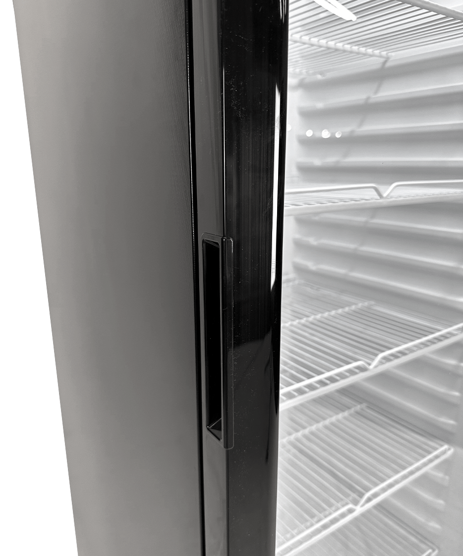 Glasdeur Koelkast | 280L | Zwart | +1°C/+10°C | Geforceerd | Wielen | 540x560x1725(h)mm