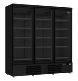 Glasdeur Koelkast Zwart | 1530L | 3 Deuren | 0°C/+10°C | Geforceerd | 1880x710x1997(h)mm