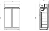 Glasdeur Vrieskast | zwart | 1000L | 2 deuren | -18°C/-22°C | Geforceerd | 1235x710x2092(h)mm