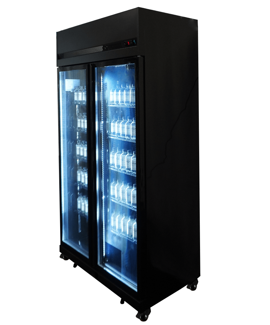 Glasdeur Koelkast Zwart | 770L | 2 Glasdeuren | 0°C/+10°C | Geforceerd | 1100x525x1911(h)mm