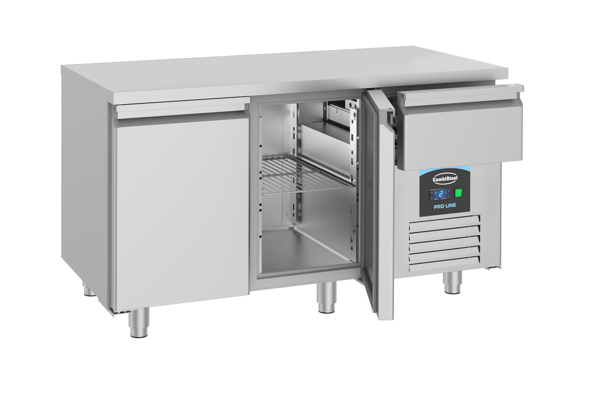 Koelwerkbank | 218L | 2 Deuren + 1 lade | -2°C/+8°C | Geforceerd | 1400x700x850(h)mm