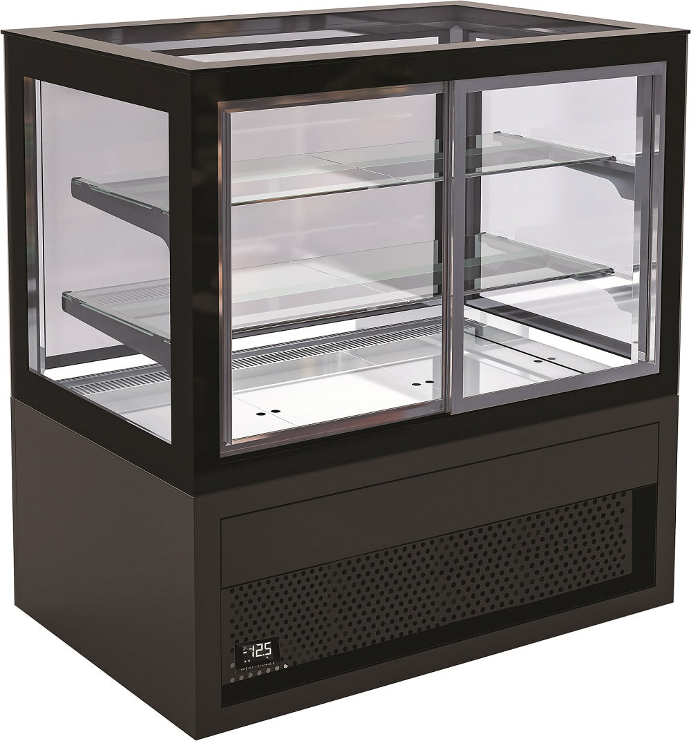 Koelvitrine | 300L | Zwart | +2°C/+10°C | 3 Schappen | 800x780x1300(h)mm