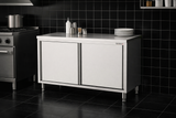 RVS Horeca Werkbank met Schuifdeuren