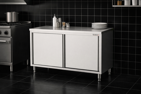 RVS Horeca Werkbank met Schuifdeuren