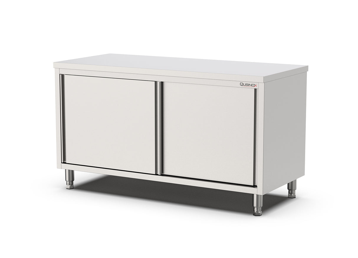 RVS Horeca Werkbank met Schuifdeuren | 1000x700x900(h)mm