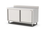 RVS Horeca Werkbank met Schuifdeuren | Opstaande rand