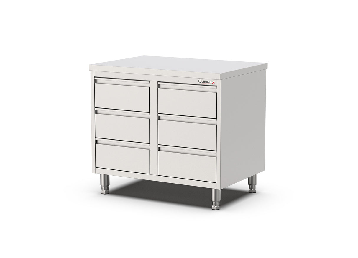 RVS Horeca Werkbank met 6 laden | 800x700x900mm