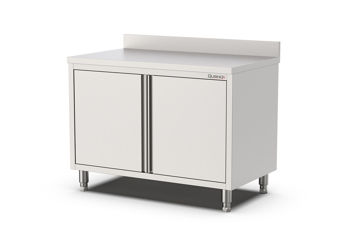 RVS Horeca Werkbank met Draaideuren | Opstaande rand | 800x700x900mm