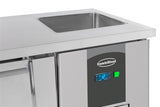 Koelwerkbank | Spoelbak | 2 Deuren | -2°C/+8°C | Geforceerd | 1510x700x860(h)mm