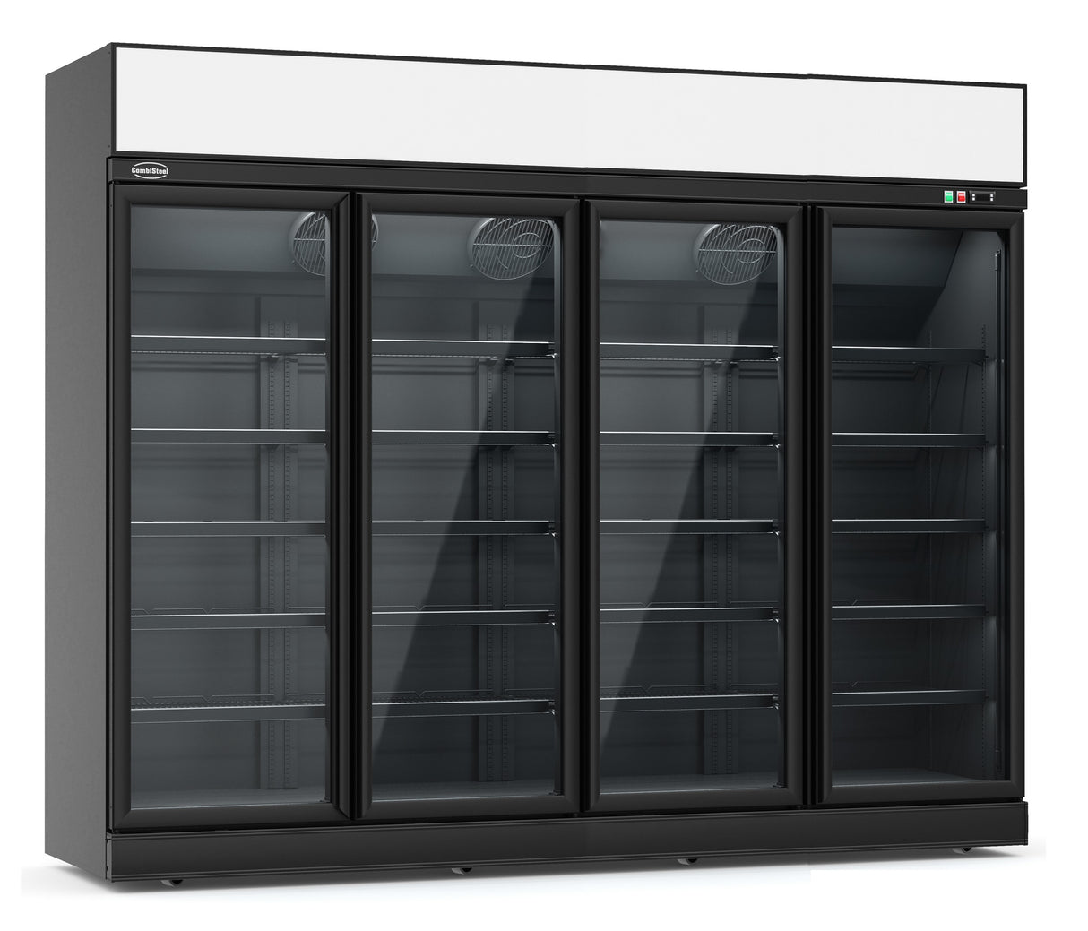 Glasdeur Koelkast | 2060L | Zwart | 4 Glasdeuren | 0°C/+10°C | Geforceerd | 2508x710x2092(h)mm