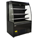 Wandkoeling zwart met nachtafdekking | 290L | 3 schappen | +2°C/+8°C | Geforceerd | 1000x660x1500(h)mm