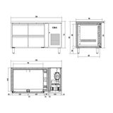 Combisteel Koelwerkbank | Energy Line | 190L | 4 laden | +2°C/+8°C | Geforceerd | 1360x700x860(h)mm | 7450.5040