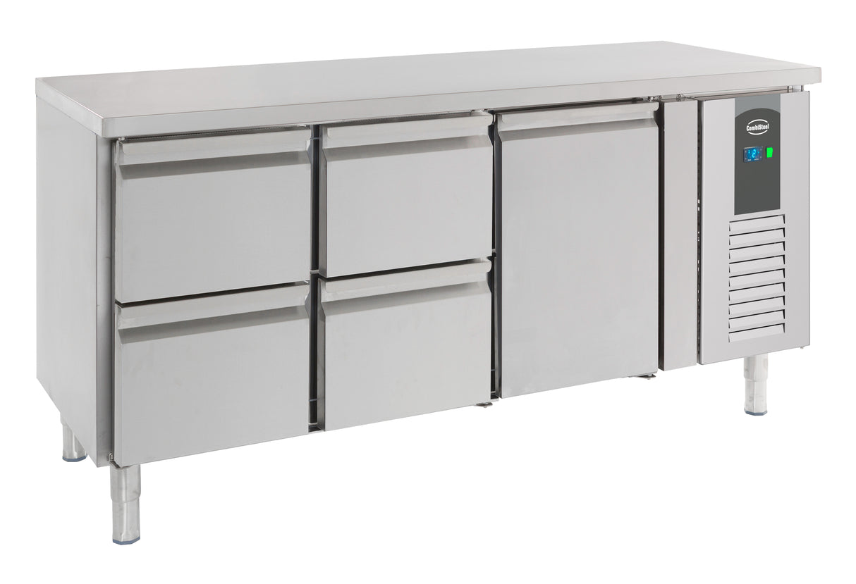 Koelwerkbank | 417L | 1 deur 4 laden | +2°C/+8°C | Geforceerd | 1795x700x850(h)mm